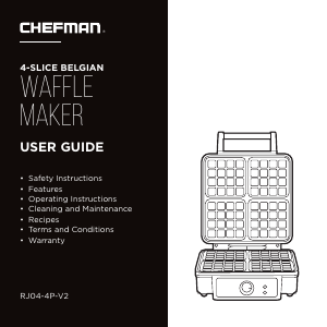 Bruksanvisning Chefman RJ04-4P-V2 Våffeljärn