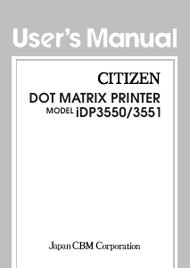 Manual Citizen iDP3550 Label Printer