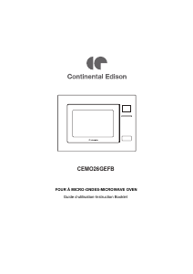Mode d’emploi Continental Edison CEMO26GEFB Micro-onde