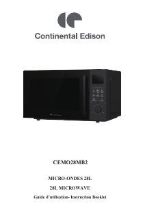 Mode d’emploi Continental Edison CEMO28MB2 Micro-onde