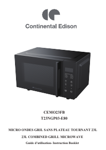 Mode d’emploi Continental Edison CEMO23FB Micro-onde