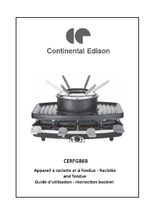 Bruksanvisning Continental Edison CERFG86B Raclette grill