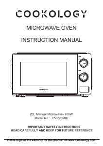 Manual Cookology CVR20MIC Microwave