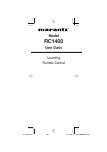 Manual Marantz RC1400 Remote Control