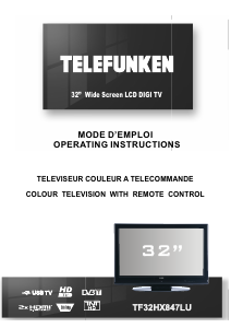 Mode d’emploi Telefunken TF32HX847LU Téléviseur LCD
