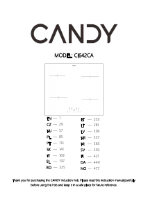 Käyttöohje Candy CI642CA Keittotaso
