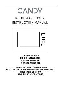 Manual Candy CA38FL7NWBX Cuptor cu microunde