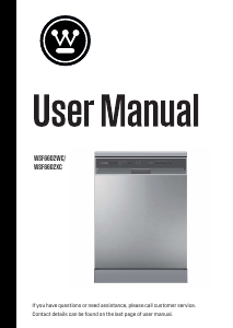 Manual Westinghouse WSF6602XC Dishwasher