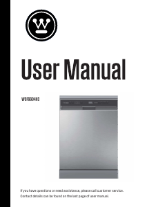 Manual Westinghouse WSF6604XC Dishwasher