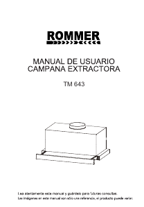 Handleiding Rommer TM 643 Afzuigkap
