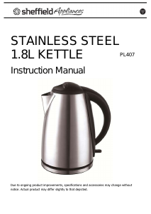 Bruksanvisning Sheffield PL407 Vattenkokare