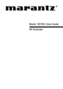Manual de uso Marantz RX7001 Control remoto