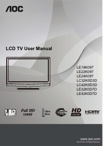 Manual AOC LE24K097 LCD Television