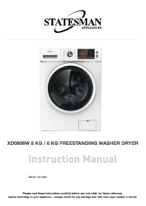 Manual Statesman XD0806W Washer-Dryer