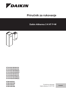Priručnik Daikin ETVX16S18DA9W Altherma Bojler za centralno grijanje