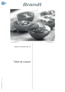 Mode d’emploi Brandt BPI531UB Table de cuisson