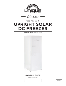 Manual Unique UGP-175L UF W Freezer