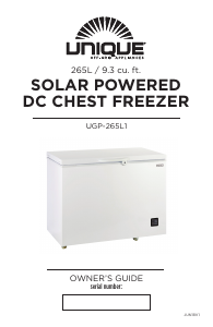 Manual Unique UGP-265L W Freezer