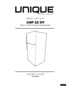 Bruksanvisning Unique UGP-22 DV W Kyl-frys
