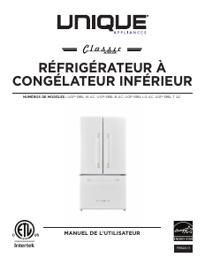 Mode d’emploi Unique UGP-595L T AC Réfrigérateur combiné
