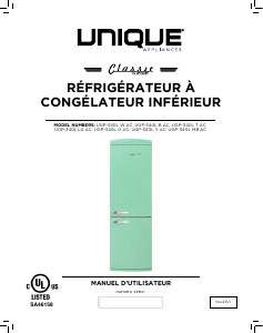 Mode d’emploi Unique UGP-340L R AC Réfrigérateur combiné