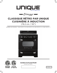 Mode d’emploi Unique UNQ-30CR IC LG Cuisinière