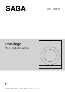 Mode d’emploi SABA LFS712BE17W Lave-linge