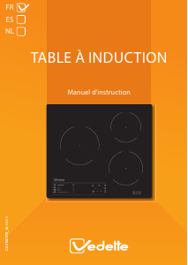 Mode d’emploi Vedette VPI1631B Table de cuisson