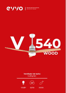 Manual de uso EVVO V540 Wood Ventilador de techo