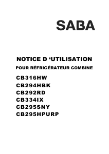 Mode d’emploi SABA CB295SNY Réfrigérateur combiné