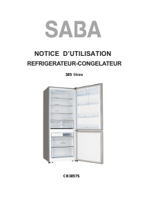 Mode d’emploi SABA CB3857S Réfrigérateur combiné