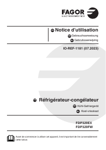 Mode d’emploi Fagor FDP320EW Réfrigérateur combiné