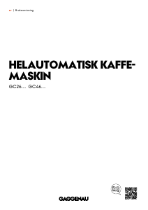 Bruksanvisning Gaggenau GC261130 Kaffebryggare