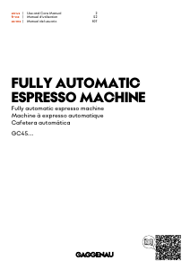 Mode d’emploi Gaggenau GC451720 Cafetière