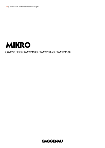 Bruksanvisning Gaggenau GM220100 Mikrovågsugn