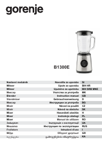 Manual Gorenje B1300E Blender