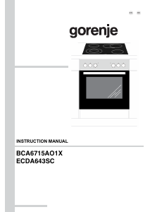 Bedienungsanleitung Gorenje BCA6715AO1X Herd