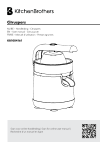 Mode d’emploi KitchenBrothers KB1004161 Presse-agrumes