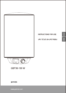 Handleiding Gorenje GBF80W Boiler