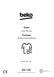 Manual BEKO BM3T3924WBB Dryer