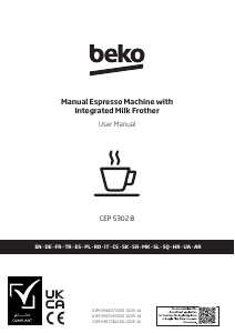 Priročnik BEKO CEP5302B Espresso kavni aparat
