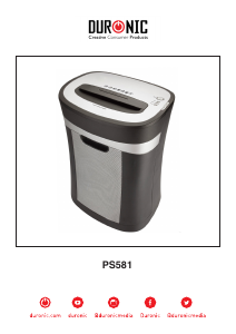 Bedienungsanleitung Duronic PS581 Aktenvernichter