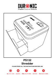 Bedienungsanleitung Duronic PS132 Aktenvernichter
