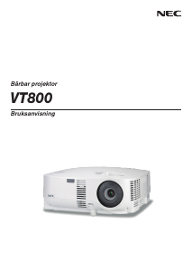 Bruksanvisning NEC VT800 Projektor