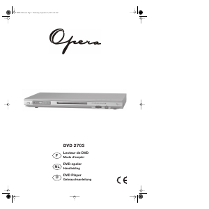 Mode d’emploi Opera DVD2703 Lecteur DVD