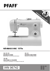 Bruksanvisning Pfaff 1070S Symaskin