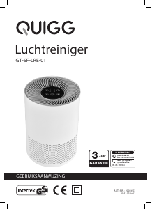 Handleiding Quigg GT-SF-LRE-01 Luchtreiniger