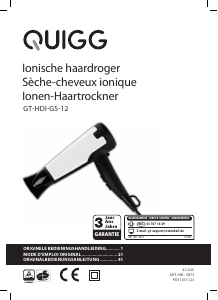 Bedienungsanleitung Quigg GT-HDI-GS-12 Haartrockner