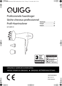 Bedienungsanleitung Quigg GT-HDP-01 Haartrockner