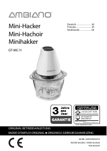 Mode d’emploi Ambiano GT-MC-11 Hachoir